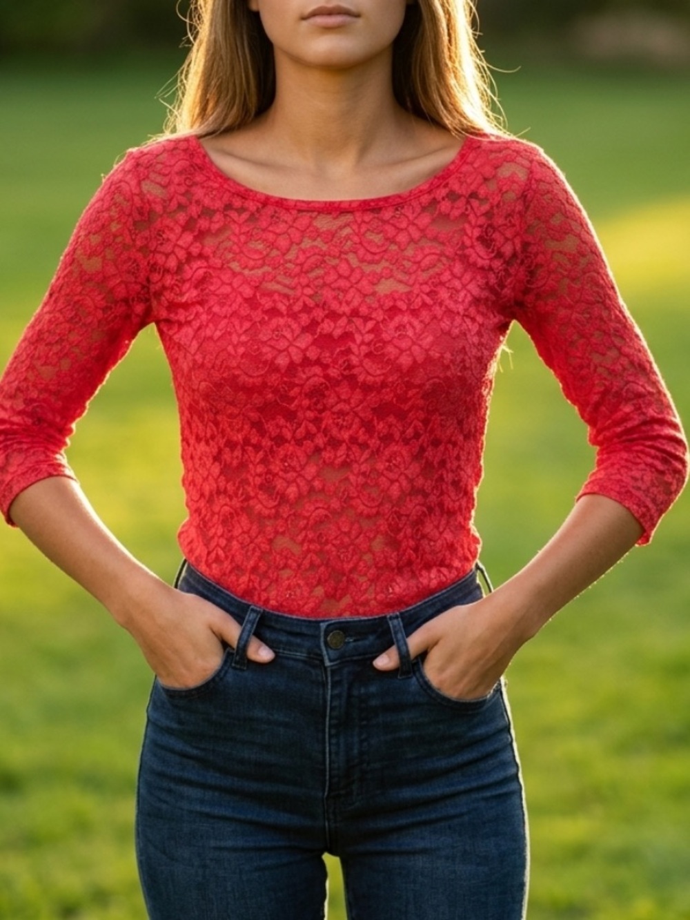NWOT Long sleeve lace top